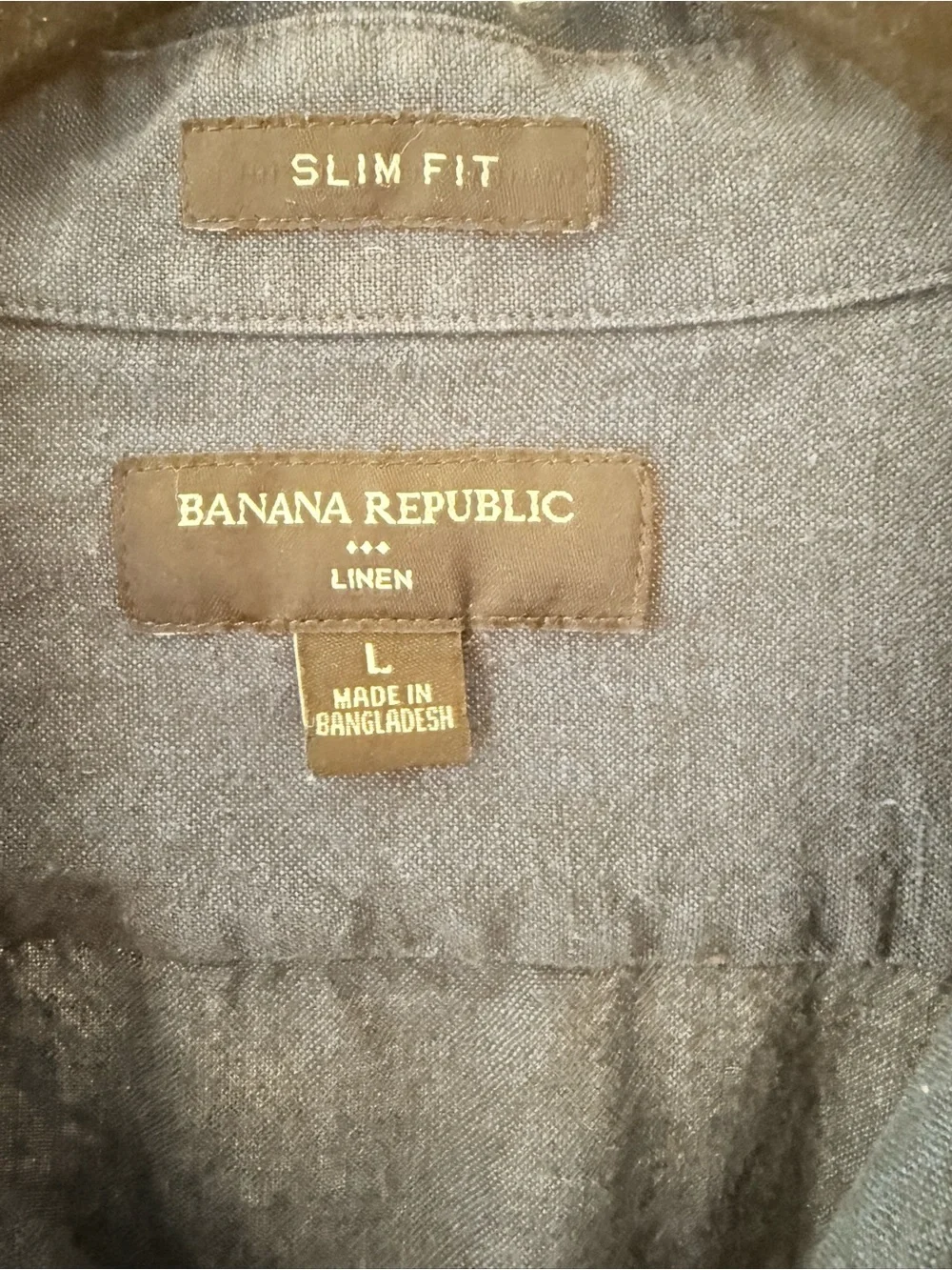 Banana Republic Slim Fit Linen Button-Down Shirt - Denim Blue